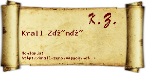 Krall Zénó névjegykártya